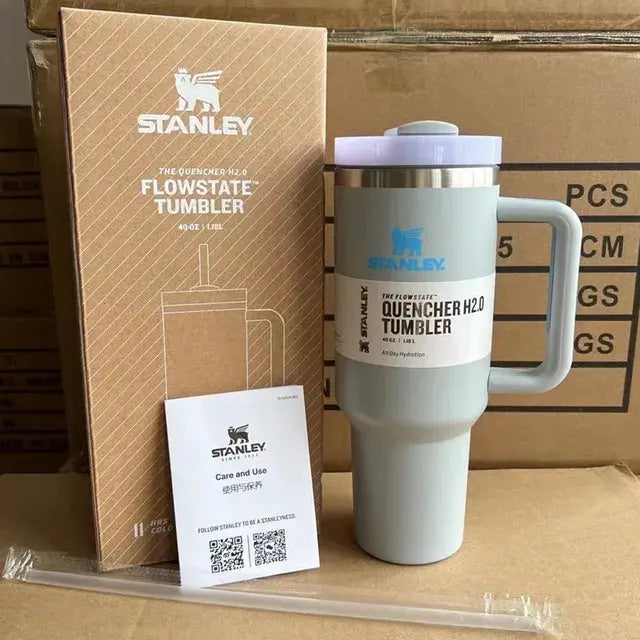 Stanley 30oz/40oz Insulated Tumbler With Lid and Straws Stainless Steel Coffee Tumbler with Handle Vacuum Leak Proof Coffee Cup