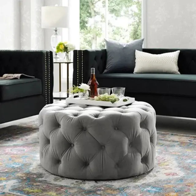 Luxury Sofa living room furniture Home Relaxing velvet Giant Low Stool Modern bedroom floor Pouf INS designer Lazy soft ottoman