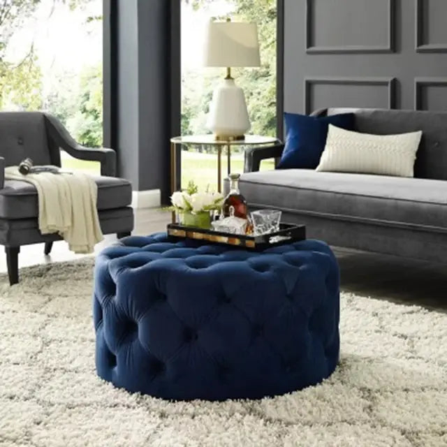 Luxury Sofa living room furniture Home Relaxing velvet Giant Low Stool Modern bedroom floor Pouf INS designer Lazy soft ottoman