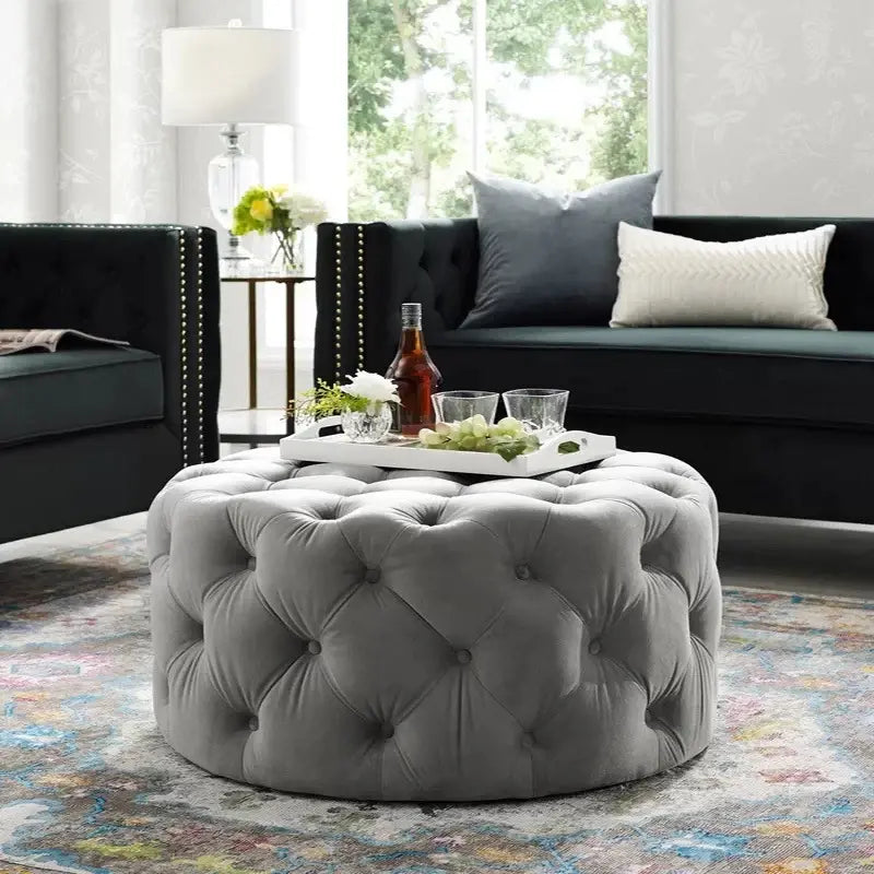 Luxury Sofa living room furniture Home Relaxing velvet Giant Low Stool Modern bedroom floor Pouf INS designer Lazy soft ottoman